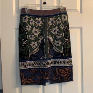 Tapestry Style Printed Knit Skirt